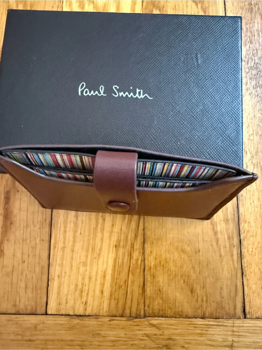 Paul Smith Leather Credit card Holder With ‘Signature Stripe’ Pull Out